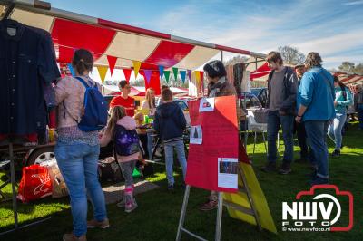 Op het zon overgoten sportpark De Haere, was het goed zakendoen voor de verkopers op de vlooienmarkt. - © NWVFoto.nl