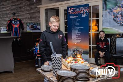 Huldiging Levi Flier voor inmiddels al weer zijn 3e titel Nederlands Kampioen Mini bike, 2x Ovhale 110 en nu in de Ovhale 160 Klasse. - © NWVFoto.nl