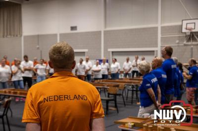 Interland sjoelen in 't Hart van Oosterwolde tussen Nederland, Duitsland en Frankrijk. - © NWVFoto.nl