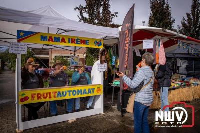 Zon, regen en hagel wisselden elkaar af tijdens de Schapenmarkt in Oldebroek, maar over het aantal bezoekers viel niets te klagen. - © NWVFoto.nl