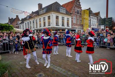 Kinderen genieten volop van de feestelijke aankomst van Sinterklaas op zijn stoomboot, gevolgd door een vrolijke stoet van Pietenboten in de haven van Elburg. - © NWVFoto.nl