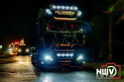 Sfeervolle truckers lichtjesparade toerde zaterdagavond door de gemeente Oldebroek. - © NWVFoto.nl