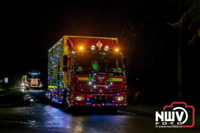 Sfeervolle truckers lichtjesparade toerde zaterdagavond door de gemeente Oldebroek. - © NWVFoto.nl