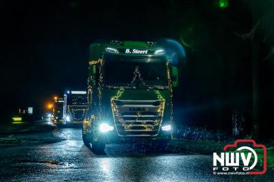 Sfeervolle truckers lichtjesparade toerde zaterdagavond door de gemeente Oldebroek. - © NWVFoto.nl