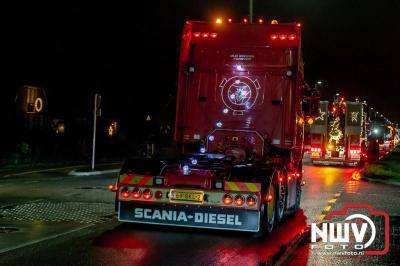 Sfeervolle truckers lichtjesparade toerde zaterdagavond door de gemeente Oldebroek. - © NWVFoto.nl