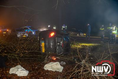 Drie gewonden bij eenzijdig ongeval Soerelseweg N795 Epe. - © NWVFoto.nl