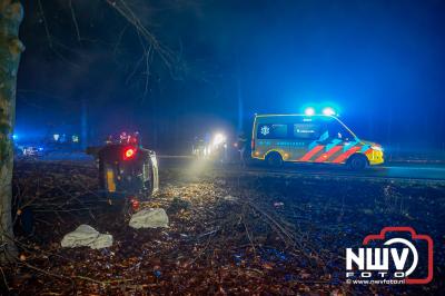 Drie gewonden bij eenzijdig ongeval Soerelseweg N795 Epe. - © NWVFoto.nl