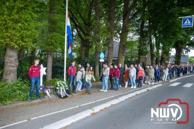 Stil verdriet en diepe eerbied: indrukwekkende menigte herdenkt oorlogsslachtoffers met kranslegging op ’t Harde - © NWVFoto.nl