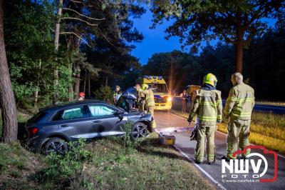 Bestuurder gewond na frontale botsing met boom op de Woldberg, Elburgeweg N309 Epe. - © NWVFoto.nl