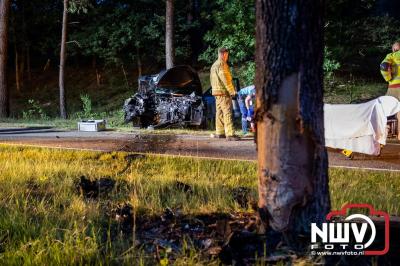 Bestuurder gewond na frontale botsing met boom op de Woldberg, Elburgeweg N309 Epe. - © NWVFoto.nl