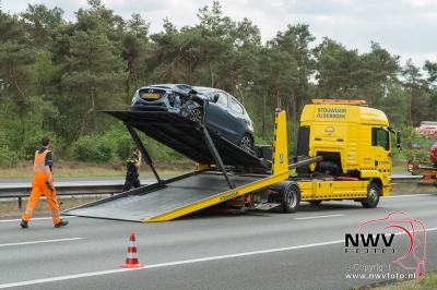 Kopstaart aanrijding met drie voertuigen A28 Li 71.6 't Harde. - © NWVFoto.nl