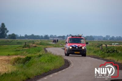 Vier 125 KV masten omvergeblazen tijdens natuurgeweld polder Oosterwolde (gld) - © NWVFoto.nl